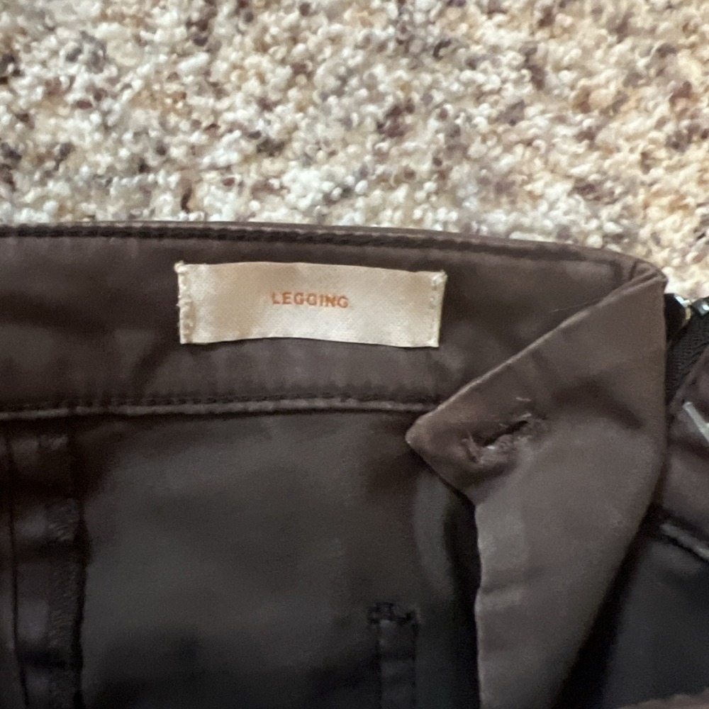Tory Burch Brown Legging Pants front seam Slim Zip Down Leg  SZ 29 Great Condit - Picture 5 of 12